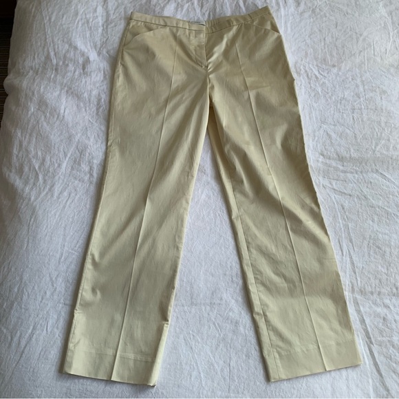 NWT Toteme Cropped Straight Trousers Satin Sheen Pants Ecru - Picture 7 of 16